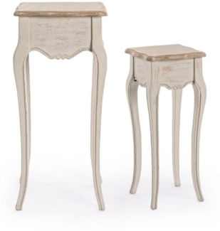 Natur24 Beistelltisch Clarisse 2er Set Beistelltische 36 x 36 x 79 cm Holz Natur