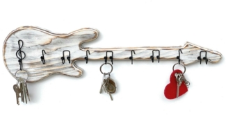 DanDiBo Schlüsselbrett Holz Handmade 96107 Gitarre Schlüsselboard Schlüsselhaken Schlüsselleiste Schlüsselkasten
