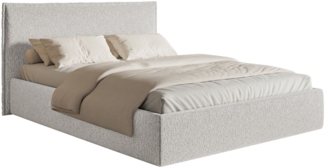 Selsey 'Softie Slim' Polsterbett 200×200 mit Bettkasten und Lattenrost, Chenille, hellgrau