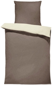 One Home Bettwäsche Doubleface Unifarben, Fleece, 2 teilig, Wende modern, kuschelig flauschig warm weich Winter Normalgröße