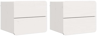 vidaXL Nachttisch 2 pcs Weiß 39 x 34 x 33 cm Kiefer Massivholz 873508