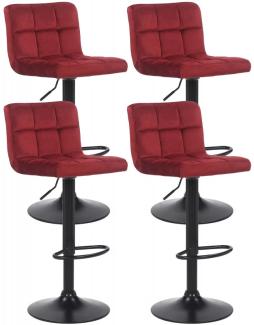 4er Set Barhocker Feni Samt (Farbe: rot)