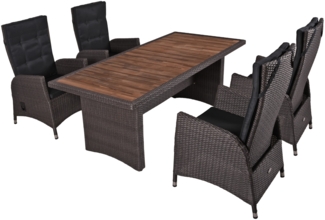 Garden Pleasure Tischgruppe BRAGA weidengrau Set 5tlg. Gartenmöbel Sitzgruppe