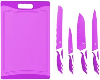 KING Messer-Set Küchenmesserset »CUTTING« (Set, 5-tlg), 4 Küchenmesser, 1 Schneidebrett