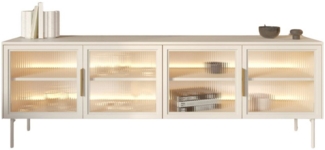 Compleo TV-Schrank mit 4 Türen, Elegant design, Glasstüren, Lowboard,Fernsehschrank