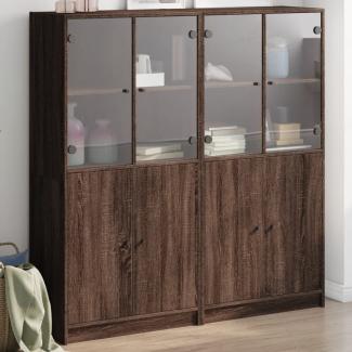 vidaXL Bücherschrank mit Türen Braun Eichen-Optik 136x37x142 cm 3206530