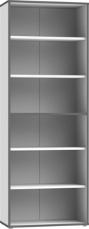 FORTE Keflavik Regal, Holzwerkstoff, Weiß/Grau/Braun, 84,5 x 226,5 x 41,5 cm