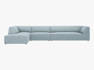 Micadoni Ecksofa Ruby 5-Sitzer Links Kord Scala Hellblau