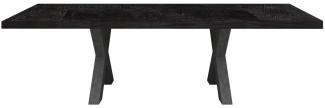 Esstisch Enzo Di Lusso 175(225/275)x78x100 Tafel Graphit/Flamed Wood Black 13967-175-ma