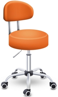 TRESKO Drehhocker Rollhocker mit Lehne, Arbeitshocker höhenverstellbar 46-58 cm, Bürostuhl mit Rollen Hocker Drehstuhl Kosmetikhocker