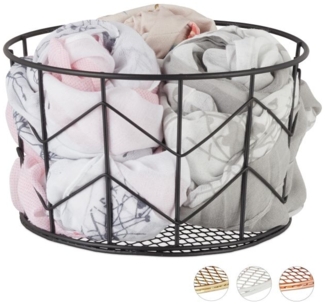 3x Metall Drahtkorb rund Schwarz