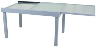 Glastisch >Lola< in grau aus AluminiumWellenglas - 75cm (H)