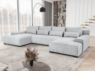 Beautysofa Ecksofa BENNY U, mit Schlaffunktion, mit Bettkasten, viele Farbvarianten
