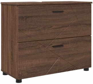 vidaXL Badezimmer Schrank Braun Eichen-Optik 76,5 x 35 x 64 cm 883301