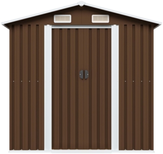 vidaXL Geräteschuppen Braun 204x132x186 cm Stahl 47029