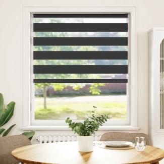 vidaXL Zebrarollo Schwarz 115x150 cm Stoffbreite 110,9 cm Polyester 4014238