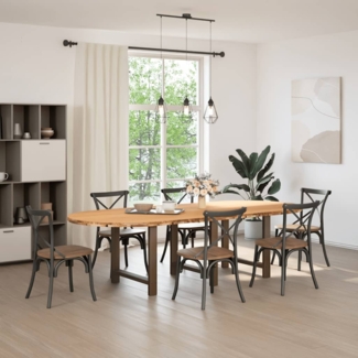 vidaXL Esstisch Hellbraun 280x120x74 cm Massivholz Eiche Oval 3328206