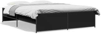 vidaXL Bettgestell Schwarz 150x200 cm Holzwerkstoff und Metall 3279882