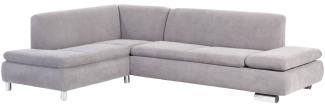 Ecksofa mit Ottomane links Kaye Bezug Veloursstoff Metallfuß verchromt / silber 23111