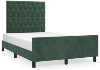 vidaXL Bettgestell ohne Matratze Dunkelgrün 120x190 cm Samt 3270599
