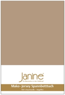 Janine Mako Jersey Spannbetttuch Bettlaken 180 - 200 x 200 cm OVP 5007 37 nougat