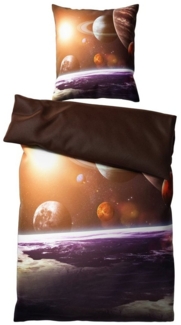 Sanilo Bettwäsche Planeten 135x200 cm, Bettbezug und Kissenbezug, Baumwolle, 2 teilig