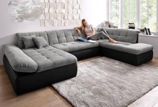 DOMO collection Wohnlandschaft Moric U-Form auch in Cord, im XXL-Format, wahlweise mit Bettfunktion und Armlehnenverstellung
