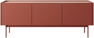 Lowboard Color RTV-144 Kommode 144x37x55cm Grifflos Keramikrot Eiche Linea