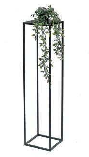 DanDiBo Blumenhocker Metall Schwarz Eckig 100 cm Blumenständer Beistelltisch 96351 Blumensäule Modern Pflanzenständer Pflanzenhocker