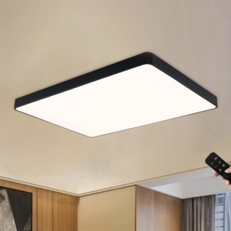 JDONG LED Deckenleuchte dimmbar mit Fernbedienung Rechteckig Weiß/Schwarz 65*43*5CM, LED fest integriert, Deckenlampe 72W, für Wohnzimmer Schlafzimmer Esszimmer Arbeitszimmer Balkon Büro