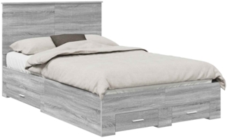 vidaXL Bettrahmen Graues Sonoma 120 x 190 cm Holzwerkstoff 3411337