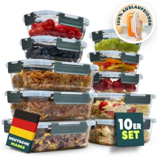 uandu home Frischhaltedose Glasbehälter mit Deckel, Frischhaltedosen Glas mit Deckel, (glasdosen mit deckel set, glas tupper mit deckel, glass food container, frischhaltedosen mit deckel glas, glasdose mit deckel, Borosilikatglas mit Deckel, Meal prep ...
