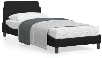 vidaXL Bettgestell "Dover" Schwarz 90x190 cm Kunstleder 373098