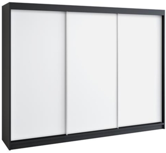Schwebetürenschrank MERO 3-türig Schrank 200 cm Farbe: Schwarz ,weiß