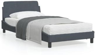 vidaXL Bettgestell "Dover" Dunkelgrau 100x200 cm Samt 373133