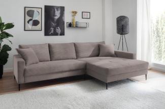 Trends by HG Ecksofa Summer L-Form, in Cord-Stoff mit Metallfuß