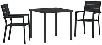 vidaXL Garten Essgruppe 3 pcs Schwarz Pulverbeschichteter Stahl 3379142