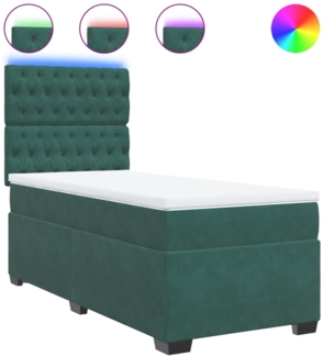 vidaXL Boxspringbett mit Matratze Dunkelgrün 80x200 cm Samt 3293071