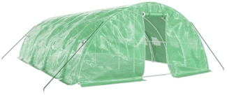 vidaXL Gewächshaus mit Stahlrahmen Grün 40 m² 8x5x2,3 m 3188085