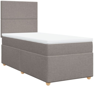 vidaXL Boxspringbett mit Matratze Taupe 80x200 cm Stoff 3291104