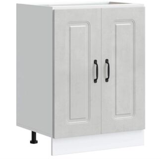 Spülenunterschrank, Küchenschrank Kalmar Betongrau 60x46x81,5 cm Holzwerkstoff de5652