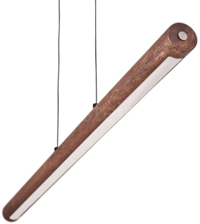 hofstein Pendelleuchte dimmbare Hängelampe aus Metall/Holz/Kunststoff in Schwarz/Dunkelbraun, LED wechselbar, 3000-6000 Kelvin, skandinavisches Design, Touchdimmer, LED 24 Watt, 2550 Lumen