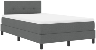vidaXL Boxspringbett mit Matratze Dunkelgrau 120 x 200 cm Stoff 3342199