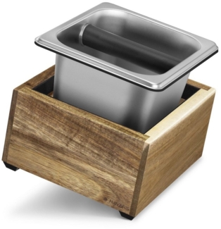 Navaris Tamper Abklopfbehälter Holz 18x17x11cm - für Siebträger - Espresso