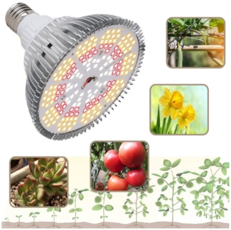Jibenhome Pflanzenlampe Wachstumslampe Glühbirne Pflanzenlampe Leuchtmittel 200 LED Grow Lampe, Sonnenlicht-E27, LED fest integriert, LED Pflanzenlampe Leuchtmittel für Blumen,Organische