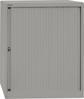 BISLEY Rollladenschrank abschließbar in silber Schrank aus Metall Rolladen aus Kunststoff inkl. 2 Einlegeböden, ET408102S-SL355
