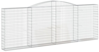 vidaXL Gabione mit Hochbogen 400x30x140/160 cm Verzinktes Eisen 153527
