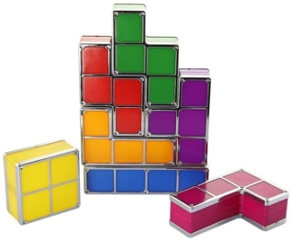 Goods+Gadgets LED Schreibtischlampe Tetris-Lampe, Retro Deko Tisch-Leuchte