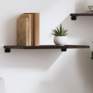 vidaXL Wandregal Dunkelbraun 60x40x2 cm Massivholz Eiche Behandelt 363767