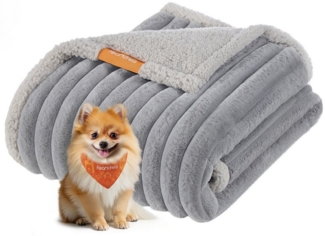 Feandrea Hundedecke, wasserdichte Decke, S, 73 x 63 cm, für Minihunde, beidseitig verwendbar, Hundesofa waschbar, taubengrau-hellgrau PPBDE033G01